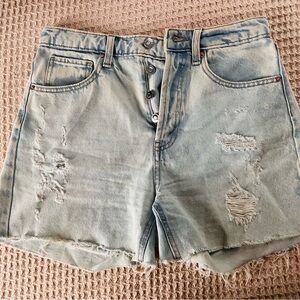 Distressed Denim Shorts